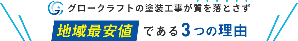 グロークラフトの塗装工事が質を落とさず地域最安値である3つの理由